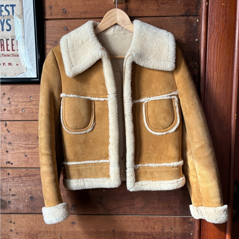 Vintage shearling bomber (ish) jacket